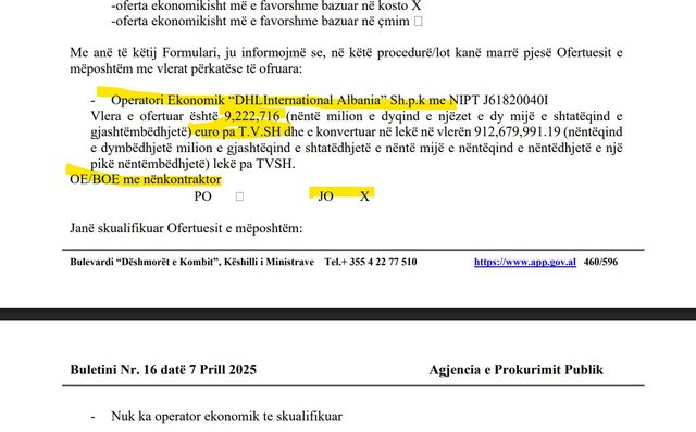 PD publikon dokumentet: Kontrata me DHL u shkel, KQZ përgjegjës
