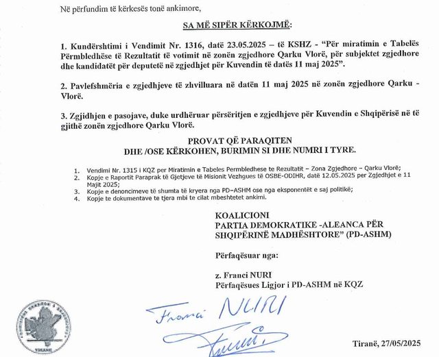 DP demands repeat elections in Gjirokastra and Vlora