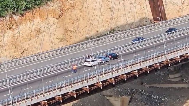 Accident on the new Kukes bridge, three vehicles collide