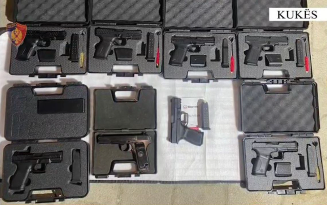 Weapons trafficked from Kosovo to Albania, two arrested, 8 pistols seized