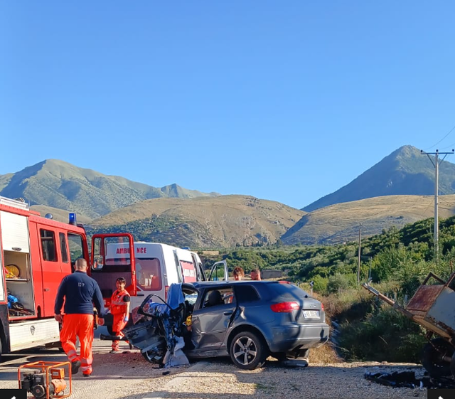 Dy makina p&euml;rplasen n&euml; aksin  Kardhiq&ndash;Delvin&euml;, nj&euml; i