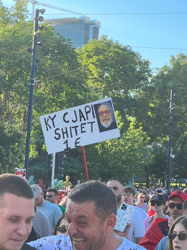'This goat is sold for 1 euro'/ Spicy banners from the 8th protest in