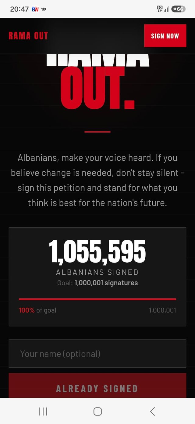 &Ccedil;far&euml; ndodhi me peticionin &ldquo;Rama Out&rdquo;? Nga 1.7 milion