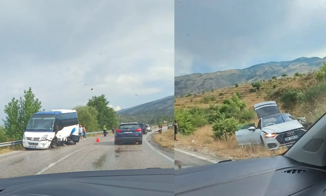 Accident in Gjirokastra, a tourist van collides, two injured