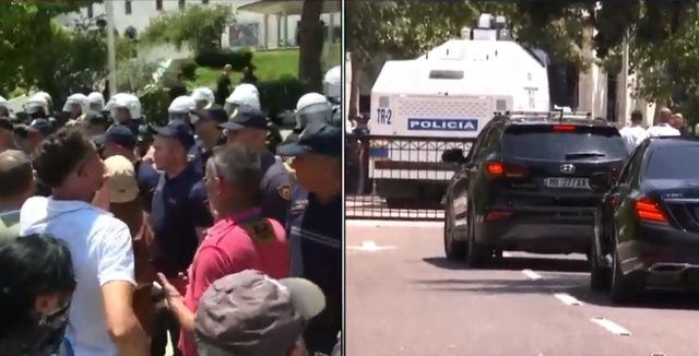 Mbyllet seanca plenare, protestuesit godasin me vez&euml; makinat e