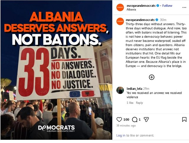 Protestat/ Partia Demokratike Europiane reagon sërish: 33 ditë pa