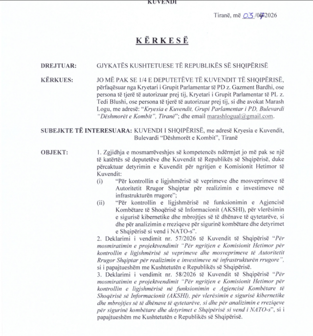PD çon në Kushtetuese rrëzimin e komisioneve hetimore për