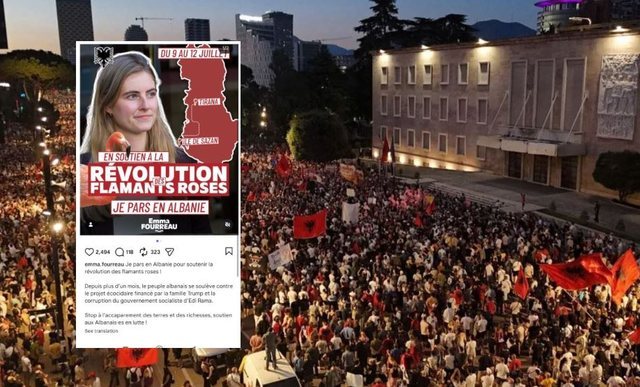 Eurodeputetja franceze i bashkohet protestave n&euml; Shqip&euml;ri: