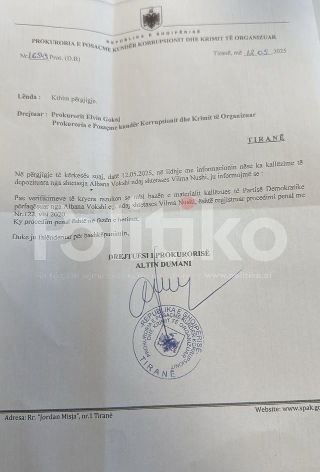 Gjyqi mes Vilma Nushit dhe Albana Vokshit, më 3 korrik paraqiten