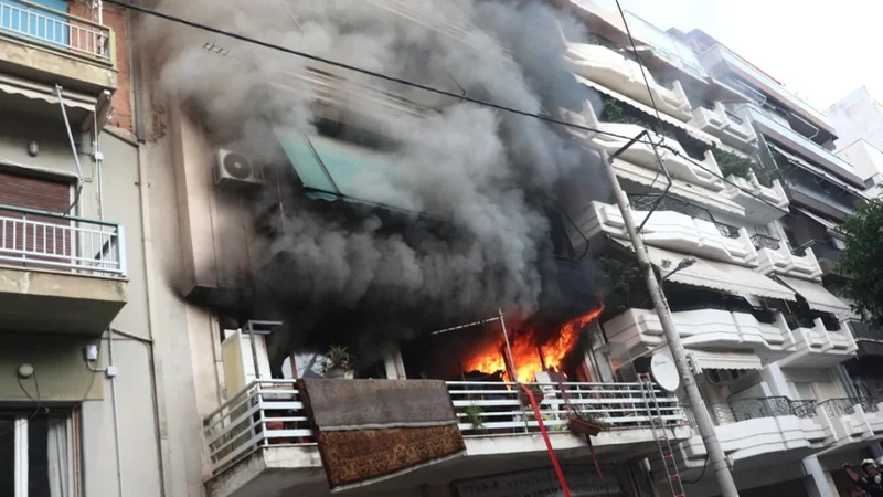 Massive fire in an apartment in Greece, residents evacuated