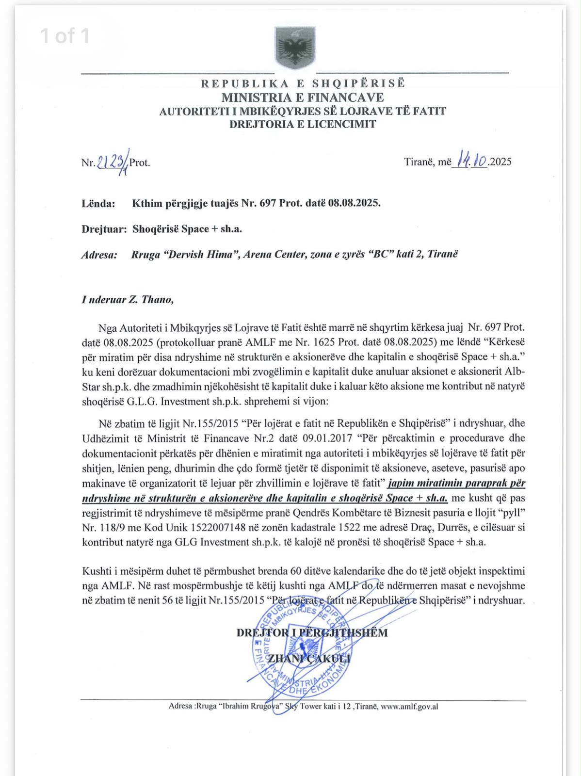 Denunciation of the casino affair, K&euml;lli&ccedil;i exposes the scheme: A