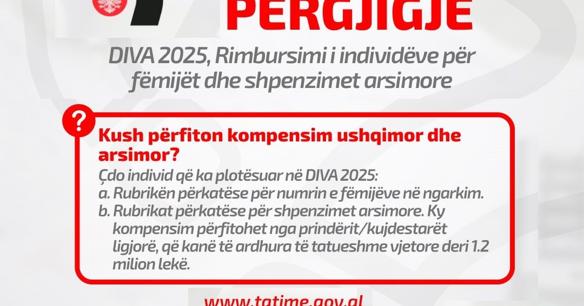 Deklarimet e DIVA s  Tatimet  Ja si përfitohet kompensimi për fëmijët