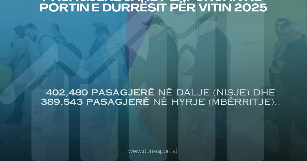 Porti i Durrësit  mbi 790 mijë udhëtarë në 2025 ën  APD  Sezoni veror rriti fluksin e pasagjerëve