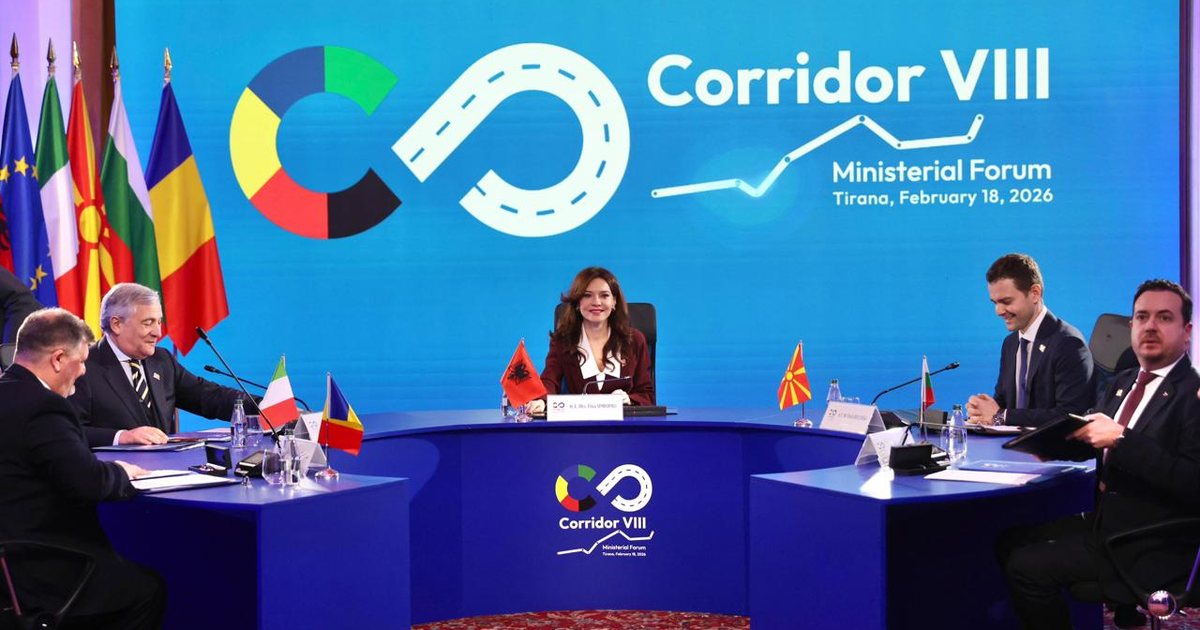 Korridori VIII  një domosdoshmëri strategjike   Tajani  Përparësi strategjike për ekonomitë tona  Zhvillohet në Tiranë ministeriali