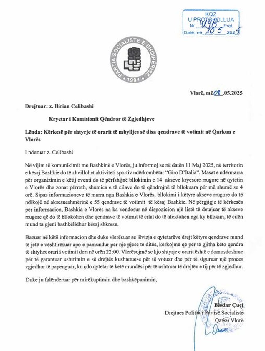“Giro D’Italia”, kerkese per shtyrje votimesh në