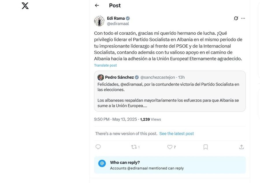 Liderët botërorë urojnë Ramën për fitoren në