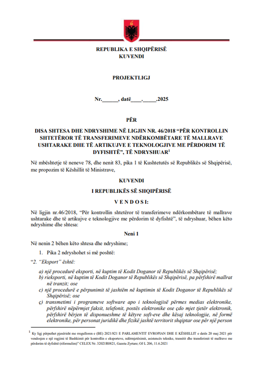 Export of military goods - Ministry of Defense extends validity of licenses from