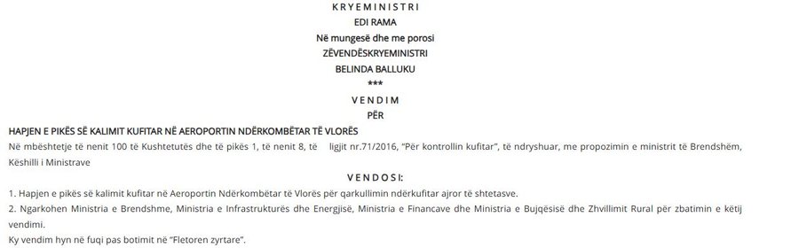Aeroporti i Vlorës drejt operimit të plotë - Qeveria miraton