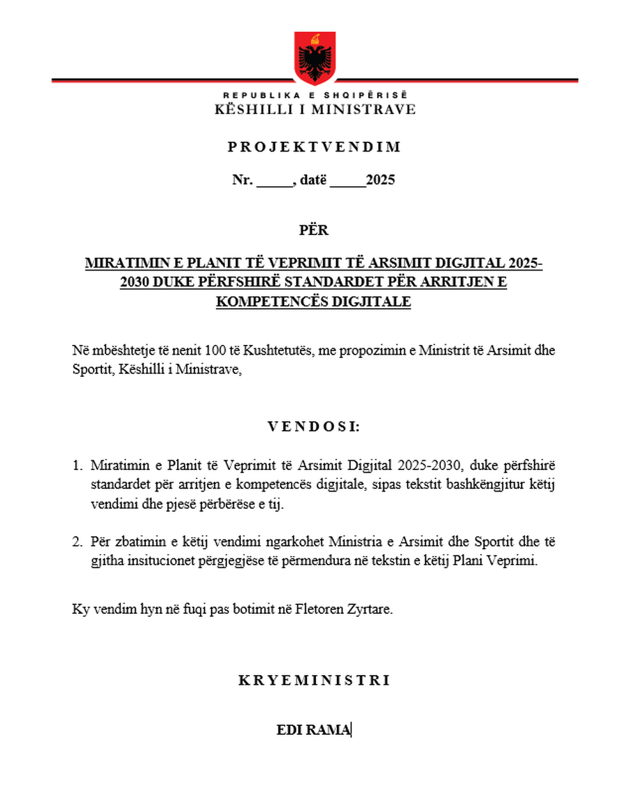 Digital transformation of education in Albania - About 5.5 billion lek for Smart