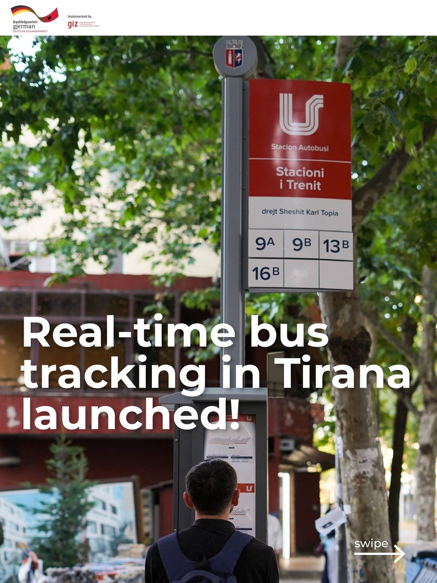 Lëvizja e autobusëve në Tiranë në kohë reale -