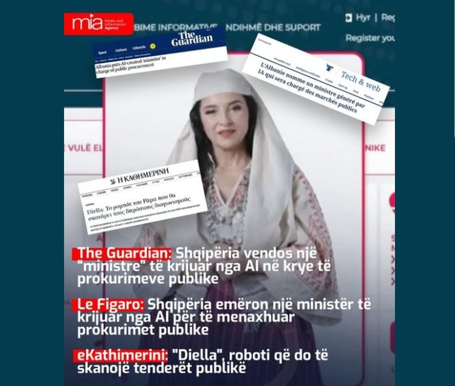 Diella, ministrja e parë e krijuar nga IA - Si reagojnë mediat