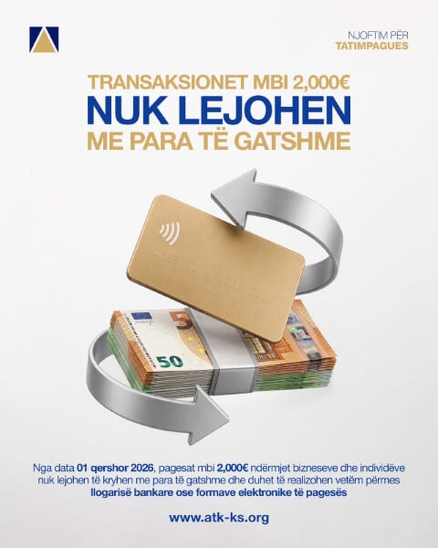 Payments over 2000 euros only through the bank - Kosovo, restriction comes into