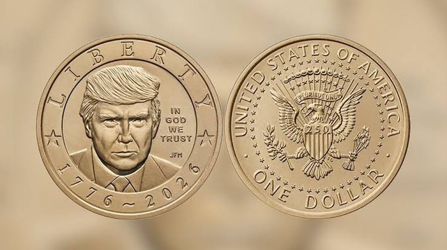 $1 coin with Trump's image - Critics have raised questions about the