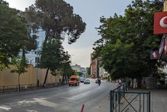 Bean bucket near the embassy that alerted Tirana to a bomb threat