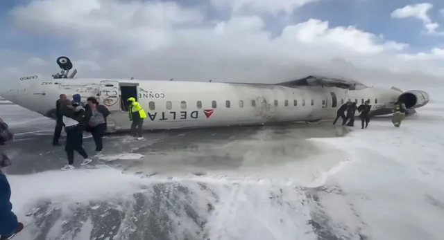 Delta Air Lines plane crashes while landing in Toronto, 18 injured