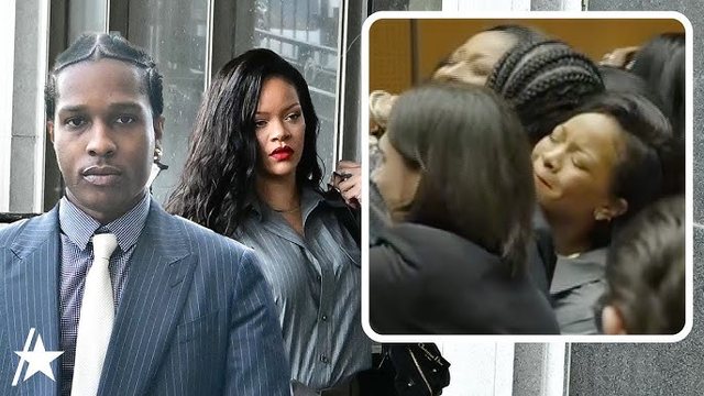 The moment Rihanna hugs her husband when the court declares Rocky innocent