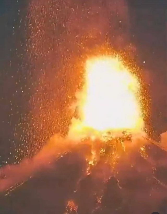 View from the Fuego volcano burning Guatemala