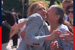 Video/ Meloni is greeted with kisses by her supporters after clashing with Trump