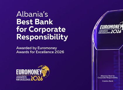 Euromoney kuror&euml;zon Credins bank si &ldquo;Banka m&euml; e Mir&euml;