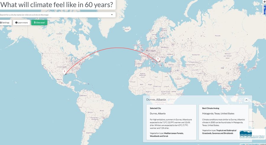 Harta/ Si do të jetë klima pas 80 vitesh? Durrësi, si Teksasi dhe