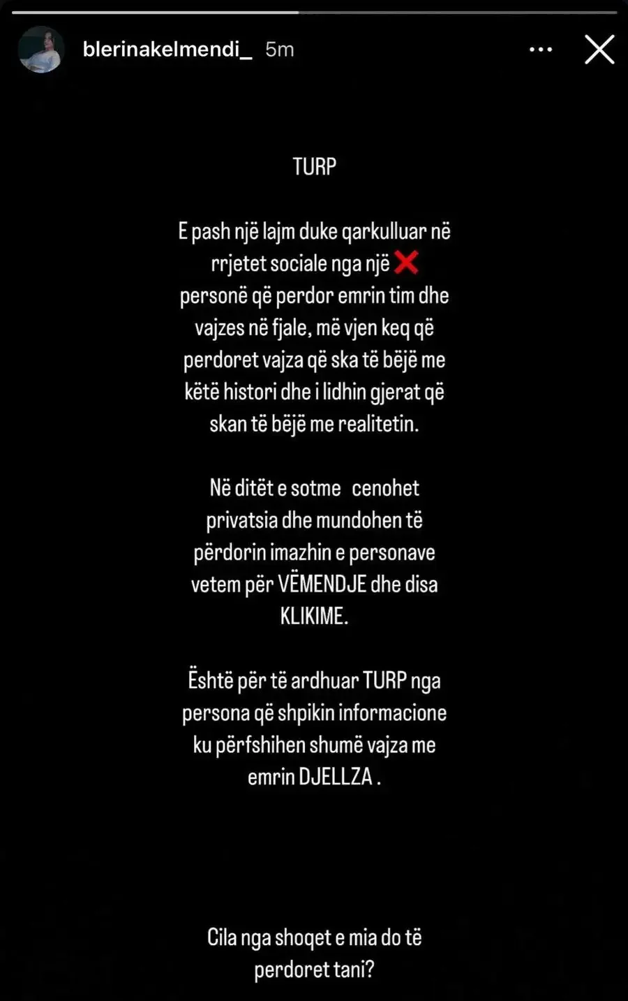Motra e Gjestit reagon ashpër pas aludimeve për marrëdhënien