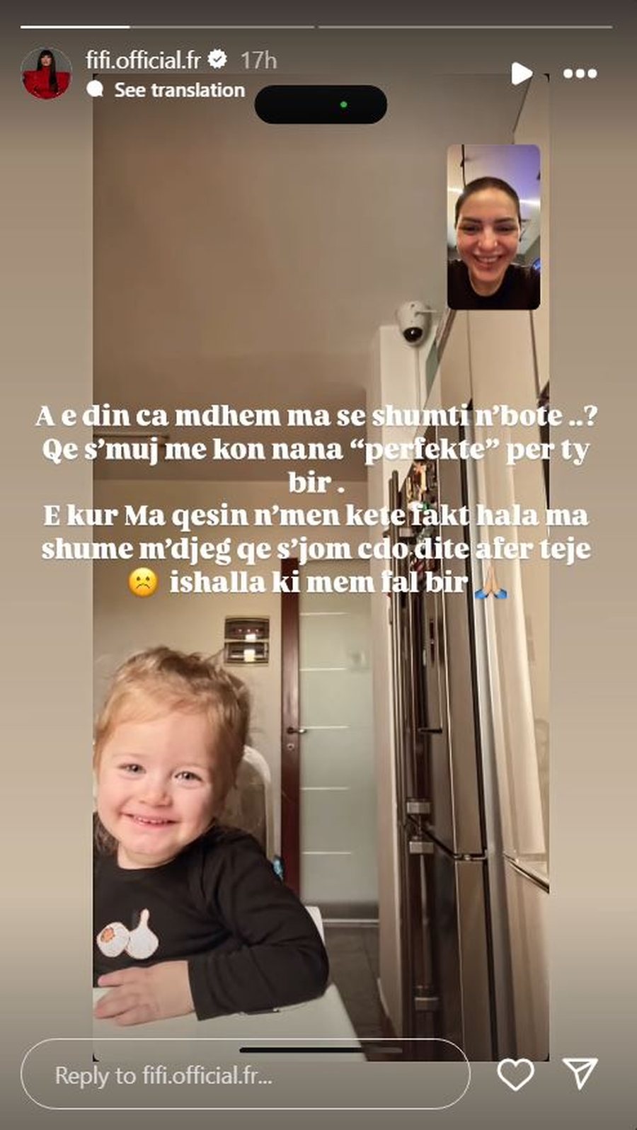 Jeta mes karrierës dhe mëmësisë, Fifi bën dedikimin