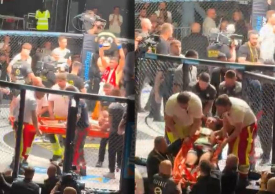 VIDEO/ Shqiptari i MMA largohet me barelë pas përplasjes në ring