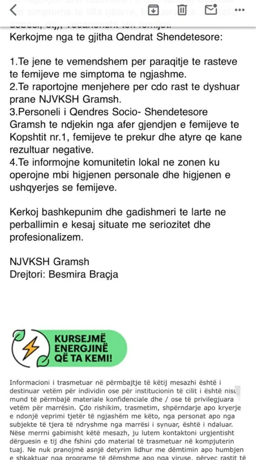 14 raste me salmonelë në Gramsh, Ministria e
