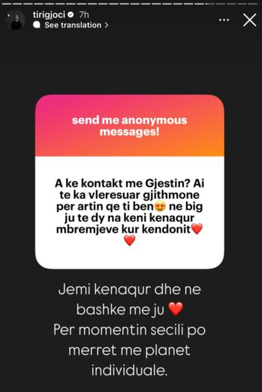 “A ke kontakt me Gjestin?”, Tiri Gjoci flet për raportin me