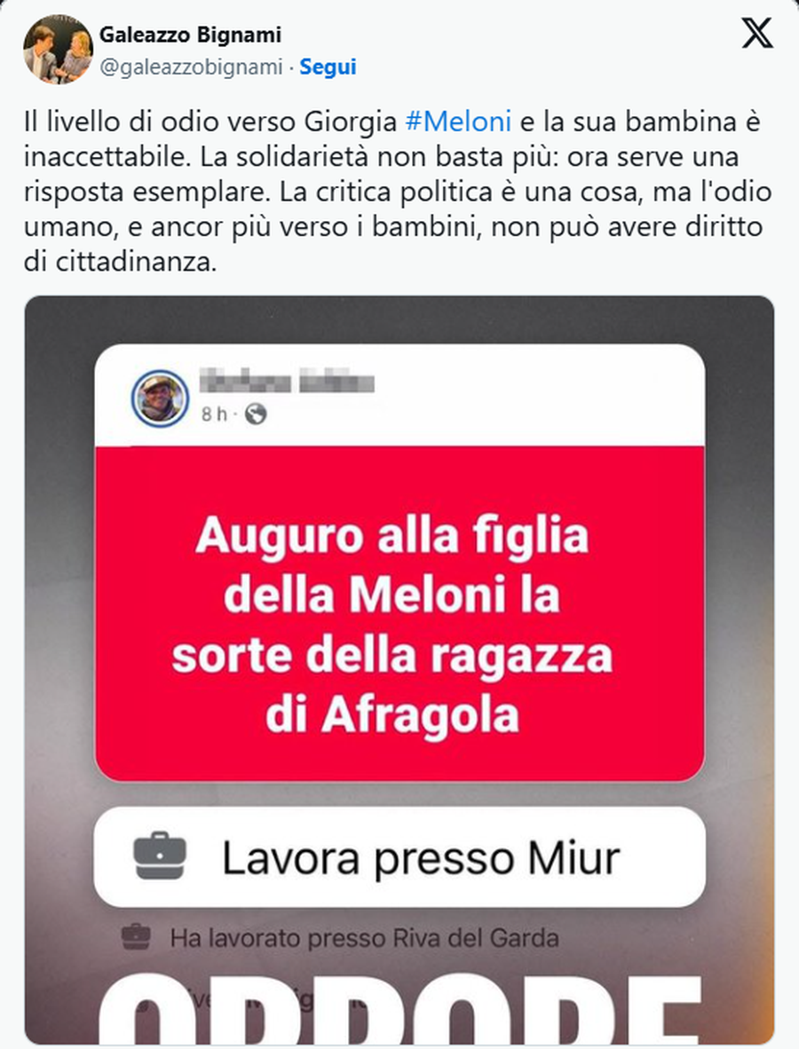 Skandal në Itali / "I uroj vajzës së Melonit të