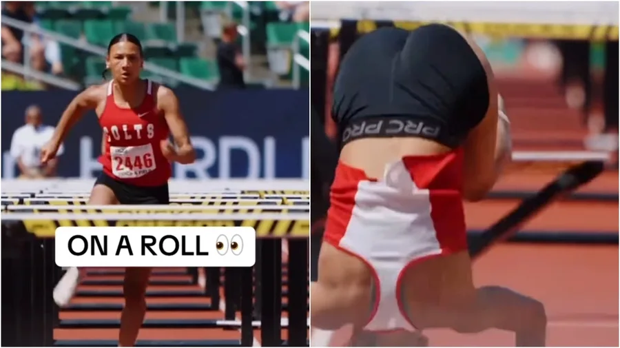 E pabesueshme! Fiton garën e 100 metrave me pengesa me dy salto! - Video