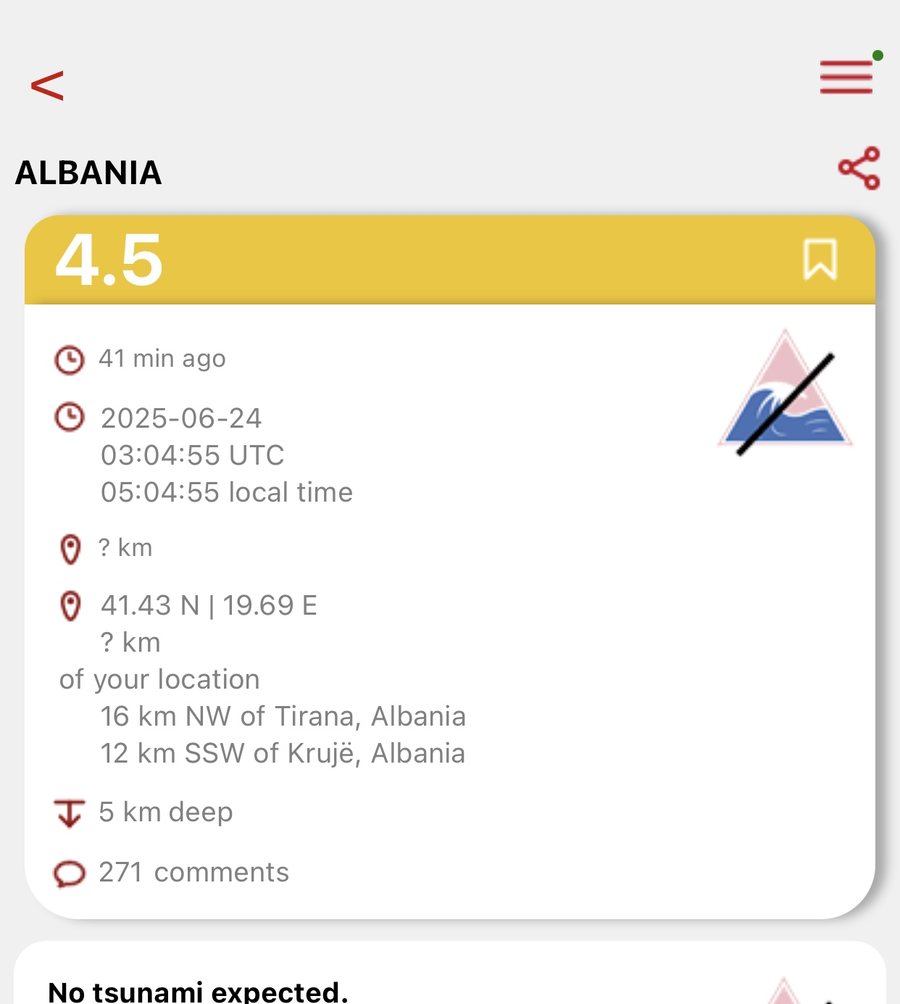 Tërmet i fortë në Shqipëri, ndihet në disa qytete