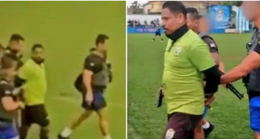 VIDEO/ E pazakontë! Policia hyn në fushën e futbollit dhe
