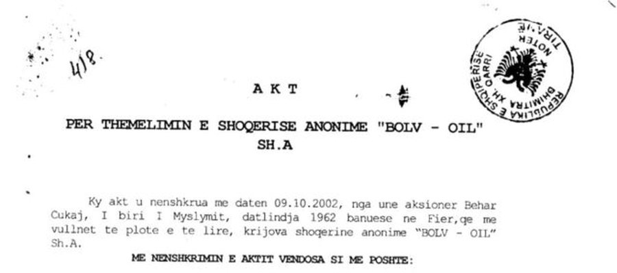 Dokumentet/ Evazioni fiskal me fatura fiktive në Bankers Petroleum, i