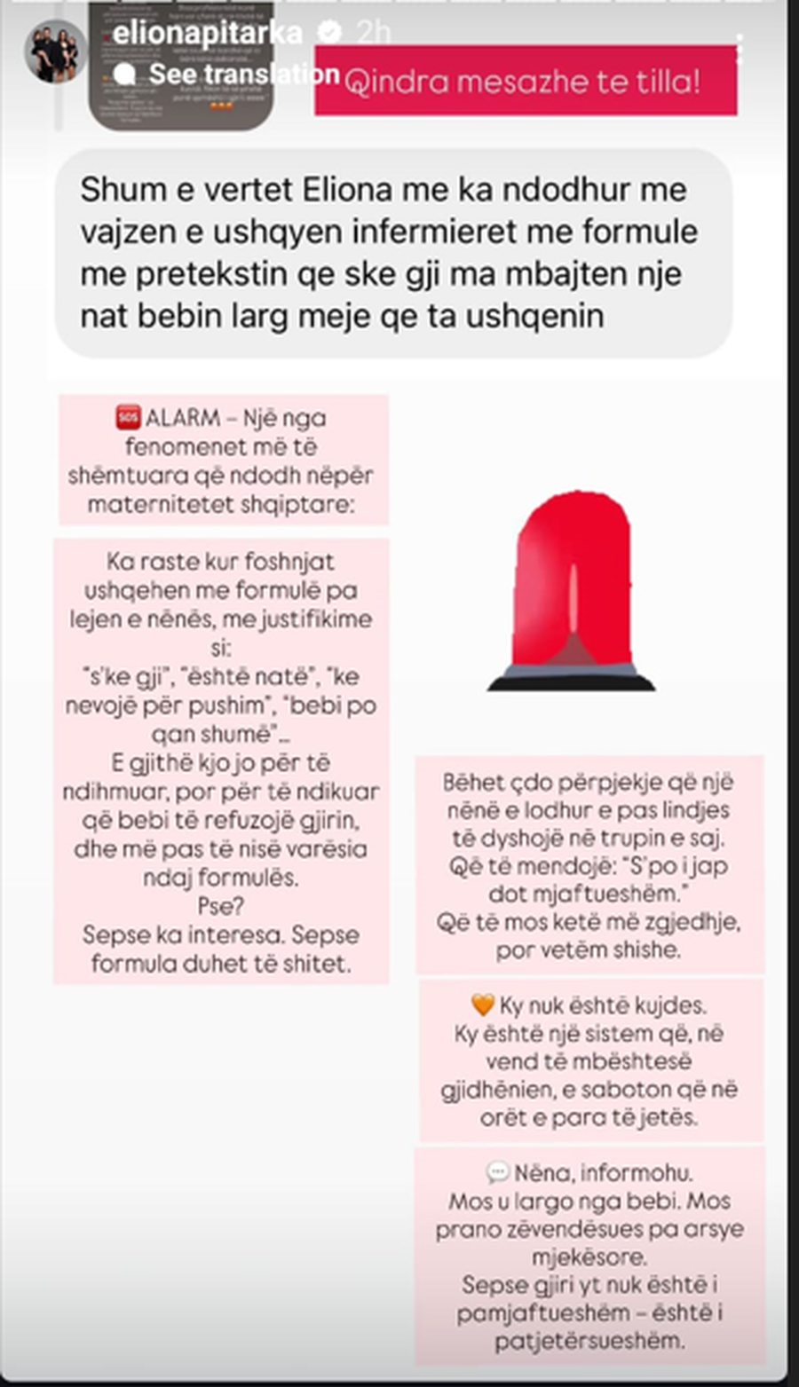 Akuza e fortë e Eliona Pitarkës ndaj materniteteve në