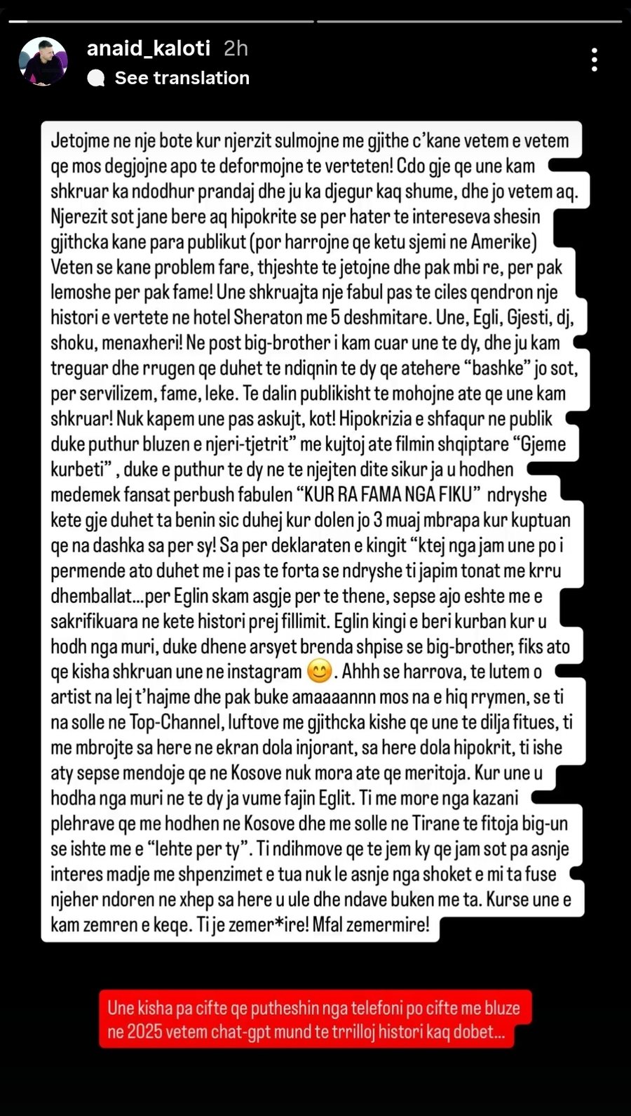 Nuk ndalet Anaid Kaloti, shpërthen sërish ndaj Gjestit dhe Eglit: