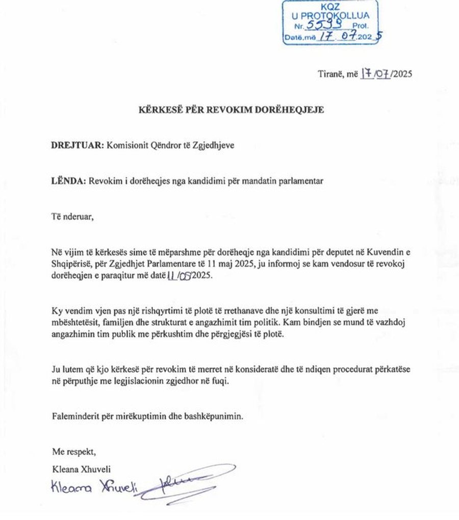 Kandidatja e Lapajt ndryshon mendim, revokon dorëheqjen: E gatshme të