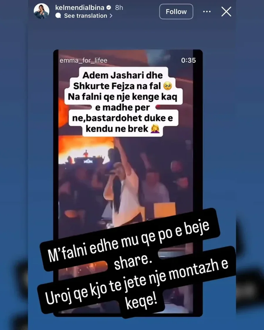 "Turp, uroj të jetë montazh", Albina Kelmendi 'i