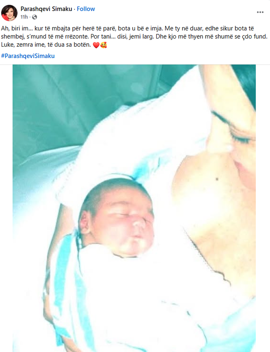 "Ah biri im", Parashqevi Simaku publikon foton e rrallë me djalin