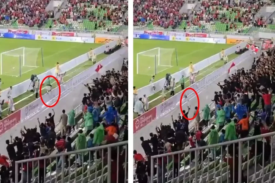 VIDEO/ Po festonte golin futbollisti bie në një hapësirë 3